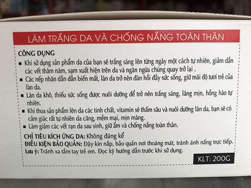 TH-WHITE kem dưỡng trắng da toàn thân 200g